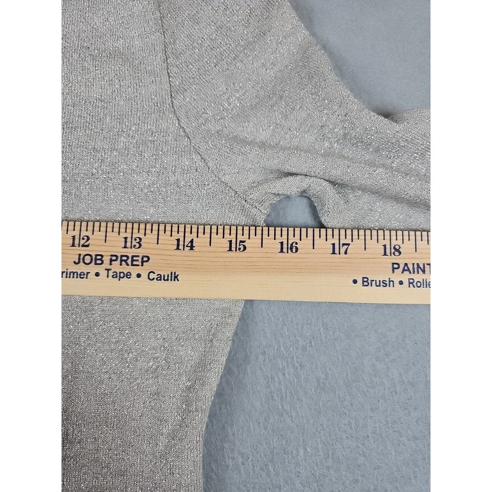 Banana Republic Women XS Petite Sweater Fine Italian Merino Wool Silver Metallic - Picture 6 of 9